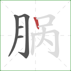 脶的笔顺第5画：竖