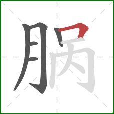 脶的笔顺第6画：横折