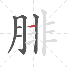 腓的笔顺第6画:横 腓的笔顺第6画:横