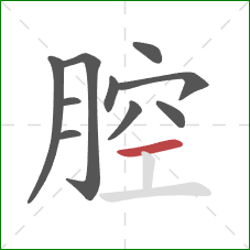 腔的笔顺第10画：横