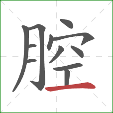 腔的笔顺第12画：横