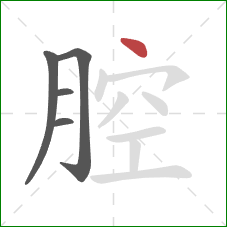 腔的笔顺第5画：点