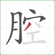 腔的笔顺第8画：撇