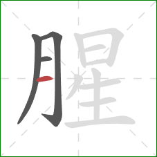 腥的笔顺第4画：横