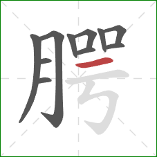 腭的笔顺第11画:横 腭的笔顺第11画:横