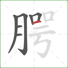 腭的笔顺第7画:横 腭的笔顺第7画:横