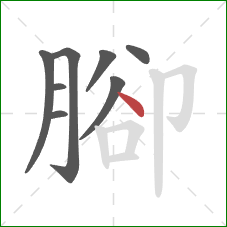 腳的笔顺第8画：点