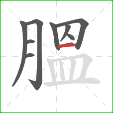 膃的笔顺第9画：横