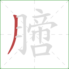 膪的笔顺第1画：撇