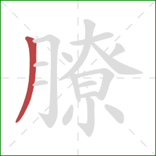 膫的笔顺第1画:撇 膫的笔顺第1画:撇