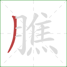 膲的笔顺第1画:撇 膲的笔顺第1画:撇