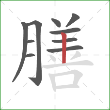 膳的笔顺第10画：竖