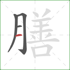 膳的笔顺第4画：横