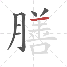 膳的笔顺第7画：横