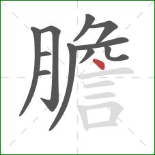 膽的笔顺第11画：点