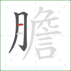 膽的笔顺第3画：横