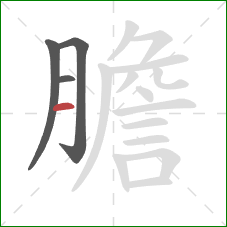 膽的笔顺第4画：横