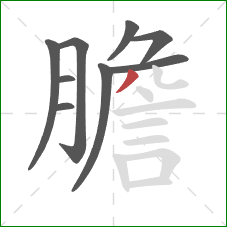 膽的笔顺第9画：撇