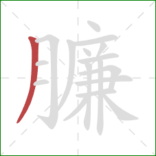 臁的笔顺第1画：撇