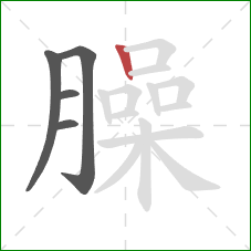 臊的笔顺第5画：竖