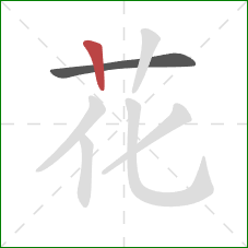 花的笔顺第2画：竖