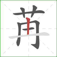 苒的笔顺第7画:竖 苒的笔顺第7画:竖