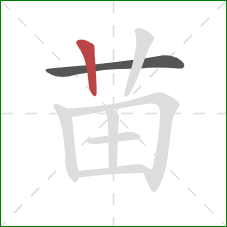 苗的笔顺第2画：竖