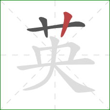 英的笔顺第3画：竖