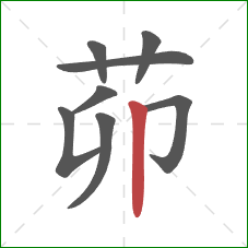 茆的笔顺第8画：竖