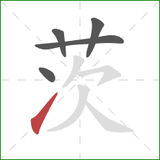 茨的笔顺第5画:提 茨的笔顺第5画:提