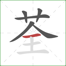 荃的笔顺第6画：横