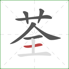 荃的笔顺第7画：横