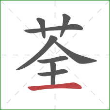 荃的笔顺第9画：横