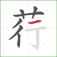 荇的笔顺第7画:横 荇的笔顺第7画:横