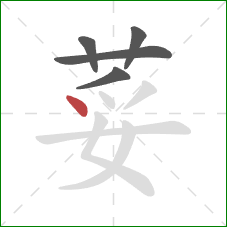 荽的笔顺第5画：点