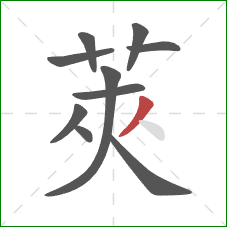 莢的笔顺第10画:捺 莢的笔顺第10画:捺
