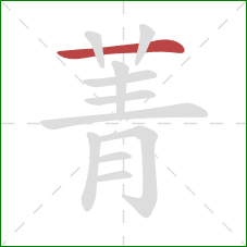 菁的笔顺第1画:横 菁的笔顺第1画:横