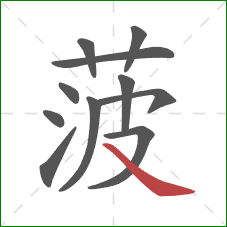 菠的笔顺第11画：捺