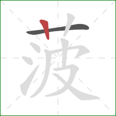 菠的笔顺第2画：竖