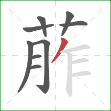 葄的笔顺第9画：撇