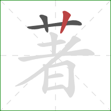 著的笔顺第3画：竖