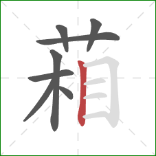 葙的笔顺第8画:竖 葙的笔顺第8画:竖