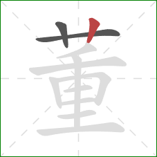 董的笔顺第3画：竖