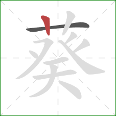 葵的笔顺第2画：竖