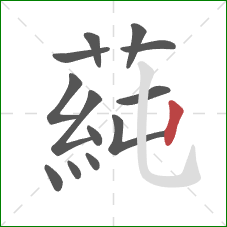 蒓的笔顺第13画：竖