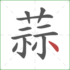 蒜的笔顺第13画：点