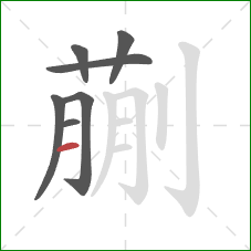 蒯的笔顺第7画:横 蒯的笔顺第7画:横
