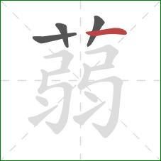 蒻的笔顺第4画:横 蒻的笔顺第4画:横