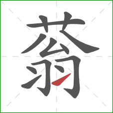 蓊的笔顺第13画：提