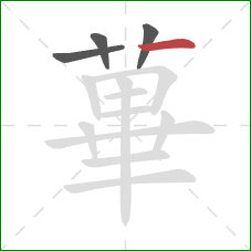 蓽的笔顺第4画：竖